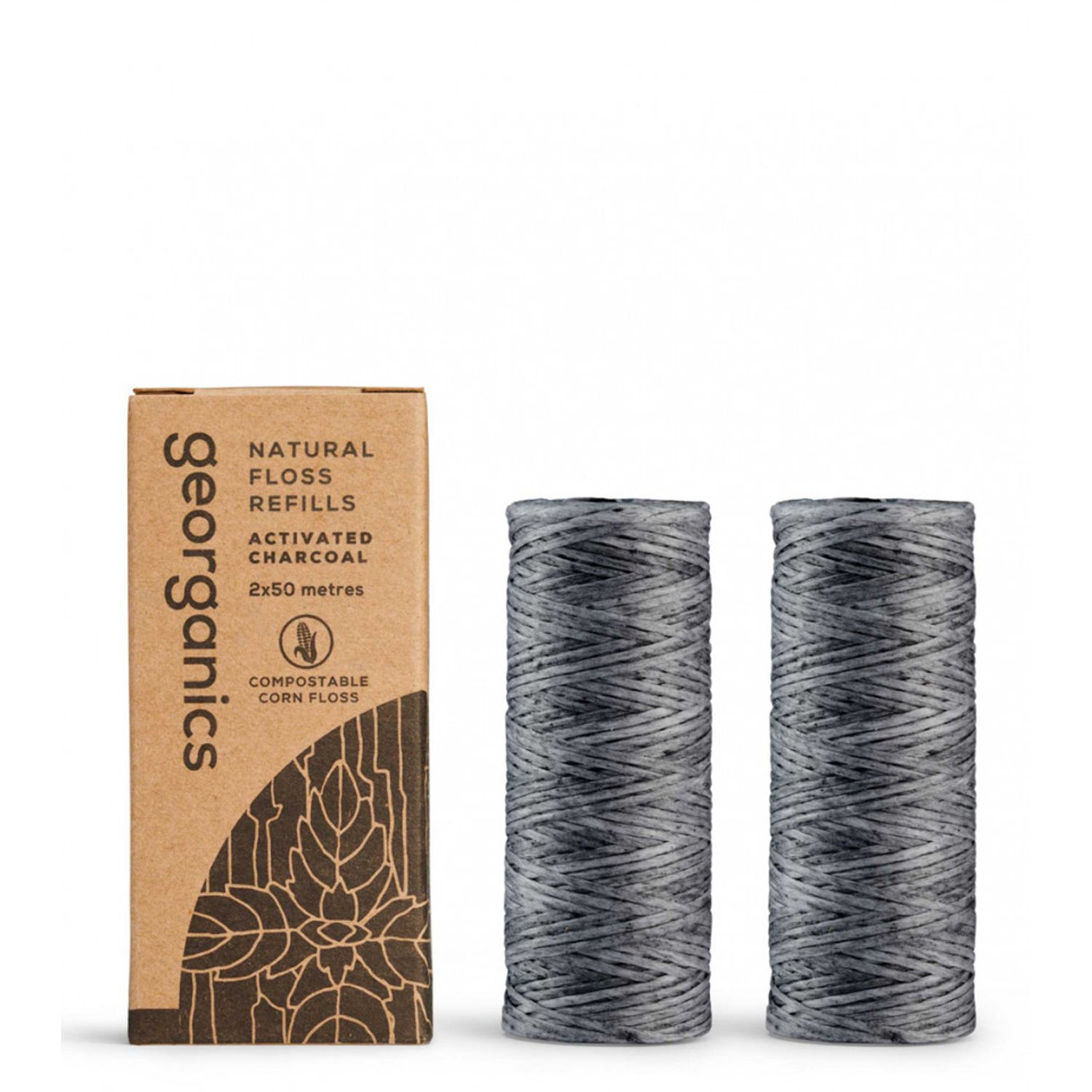 Ață dentară CHARCOAL - rezerve, Georganics, 2 x 50m fotografia produsului