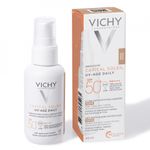 Fluid colorat SPF 50+ cu actiune impotriva foto-imbatranirii tenului, Vichy CAPITAL SOLEIL UV AGE, deschis-mediu 40 ml fotografia produsului