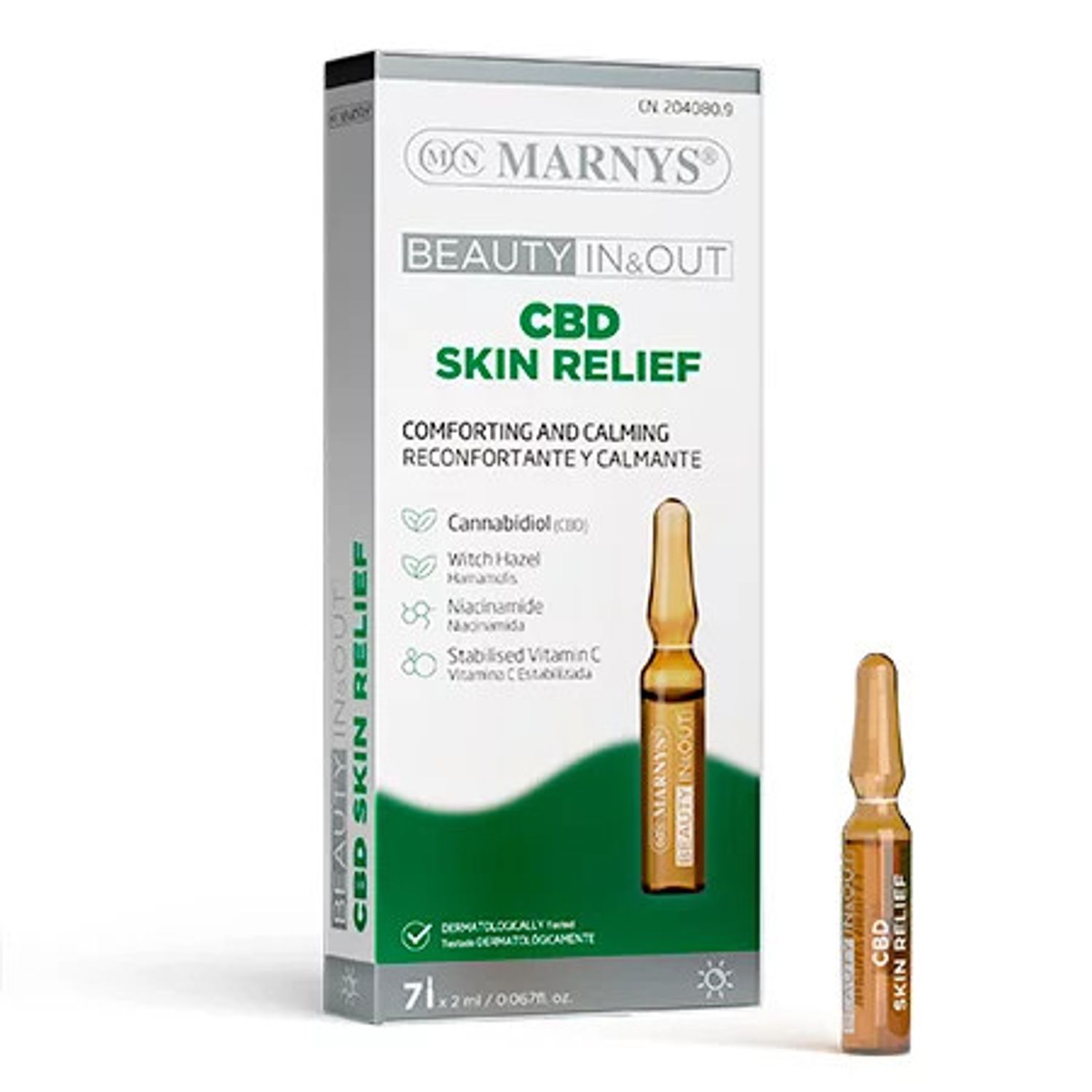 Ser calmant CBD Skin Relief, Marnys, 7 fiole X 2ml fotografia produsului