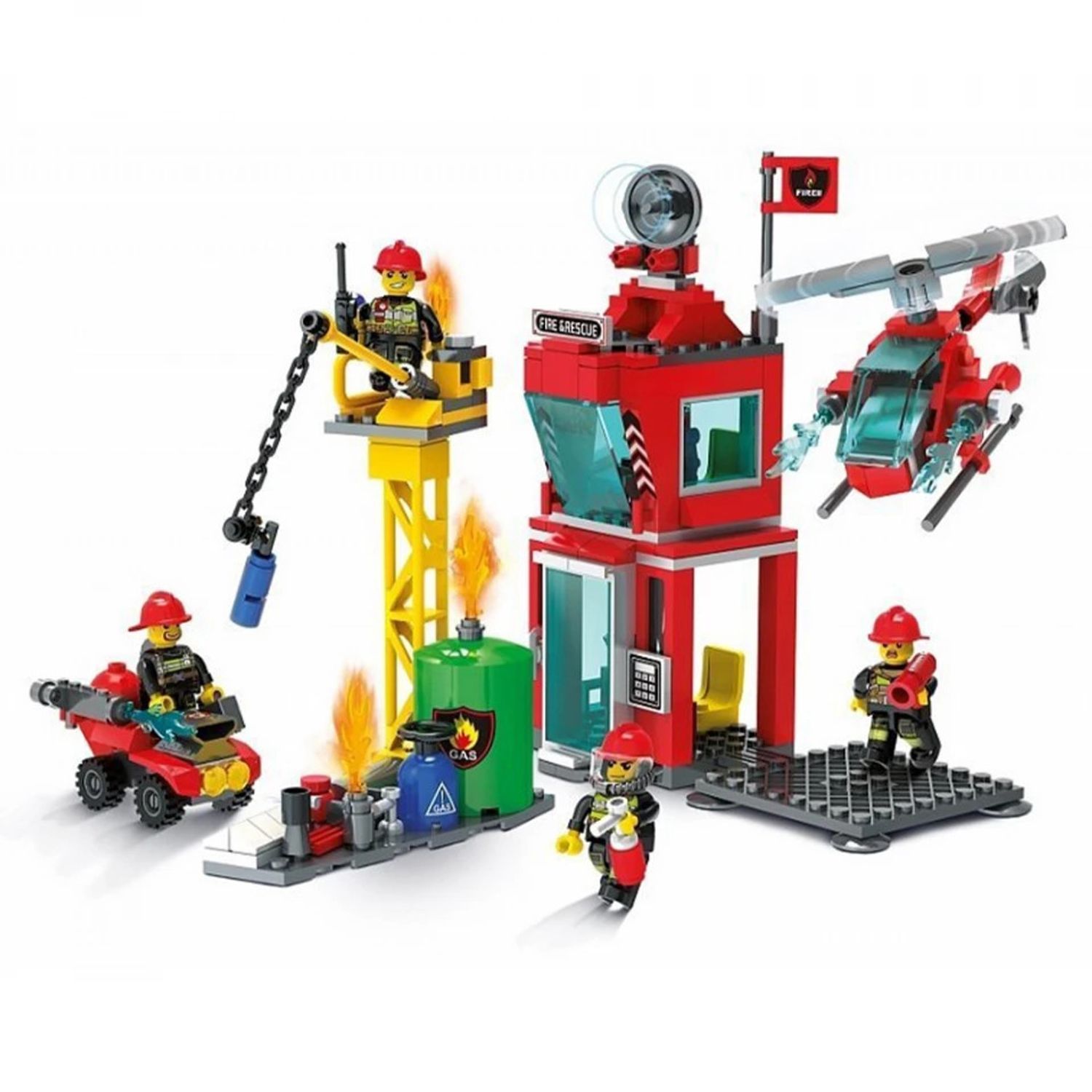 Blocki My Fire Brigade, Platforma pompieri, 87 piese fotografia produsului View 3 L