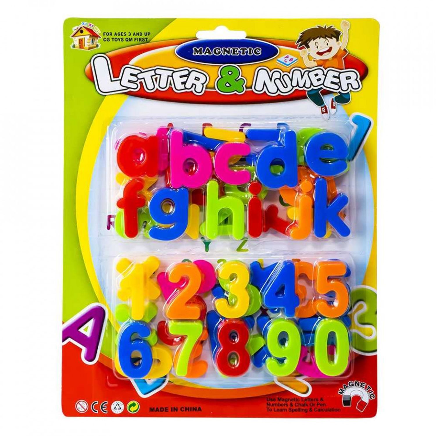 Litere minuscule + cifre magnetice, 1set/blister fotografia produsului