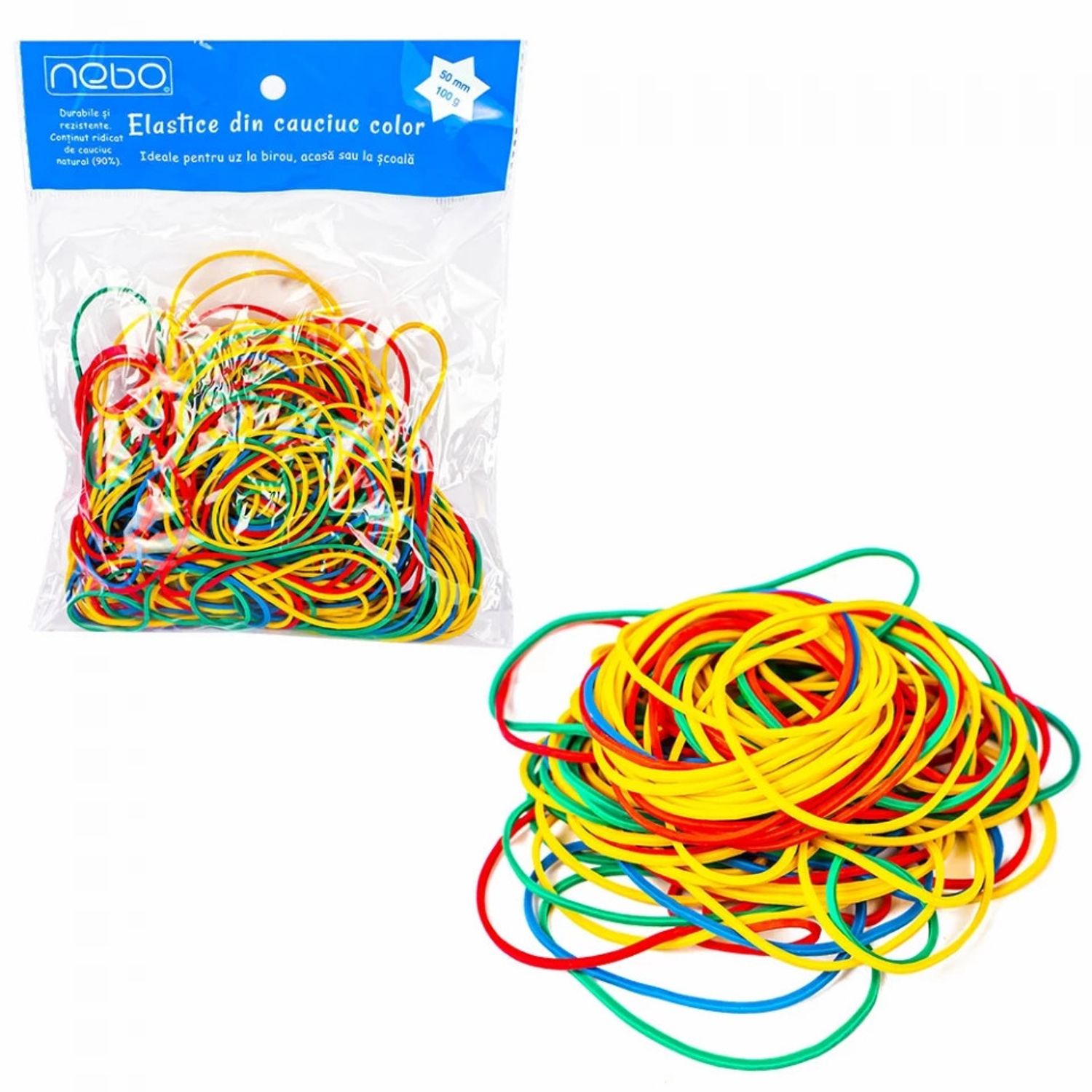 Elastice cauciuc, color, 50 mm, 100 g - NEBO fotografia produsului View 5 L