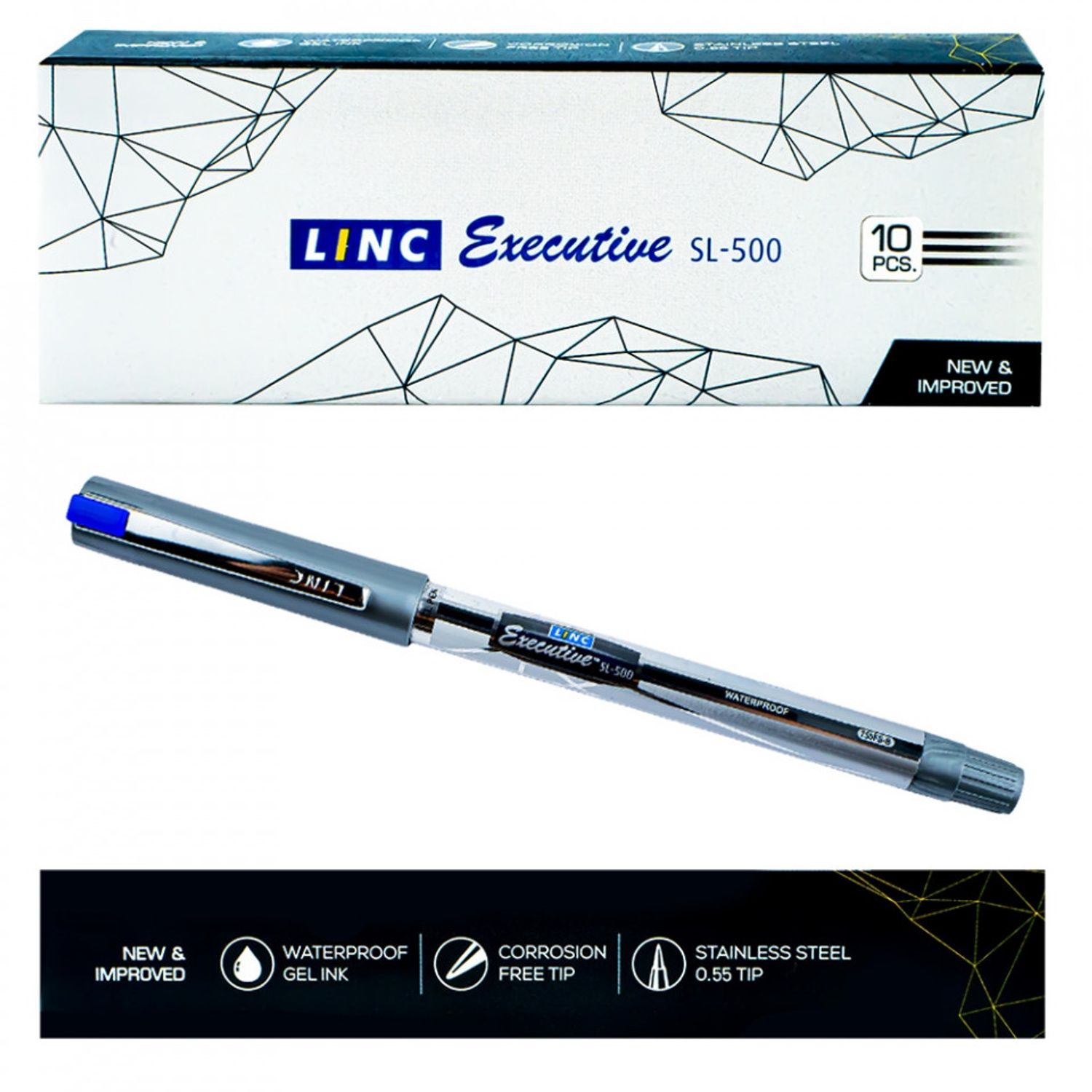 Pix cu gel Executive albastru 0,5mm - LINC fotografia produsului