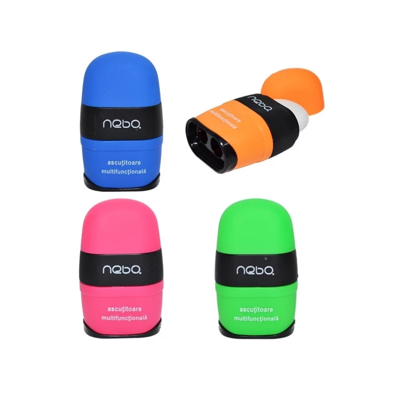 Ascutitoare dubla, cu radiera - NEBO fotografia produsului
