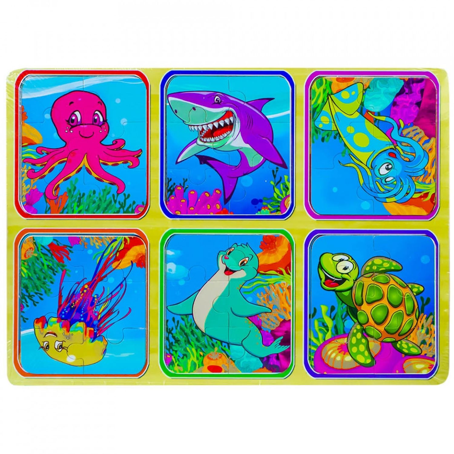Puzzle lemn, Animale marine fotografia produsului