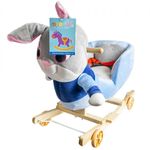 Balansoar pentru bebelusi, Iepuras, lemn + plus, cu rotile, 52 cm fotografia produsului