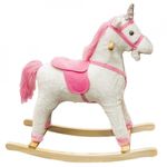 Unicorn balansoar, lemn + plus, roz, 78x28x68 cm fotografia produsului View 3 S