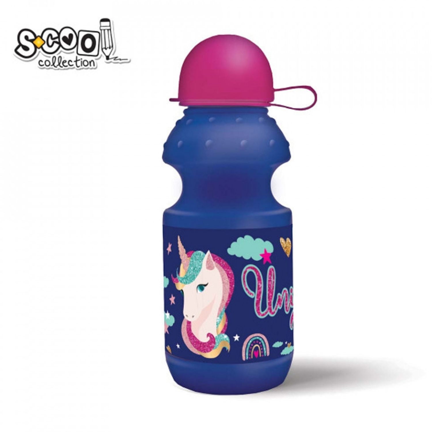 Sticla apa, plastic, Unicorn, 350ml - S-COOL, SC1587 fotografia produsului