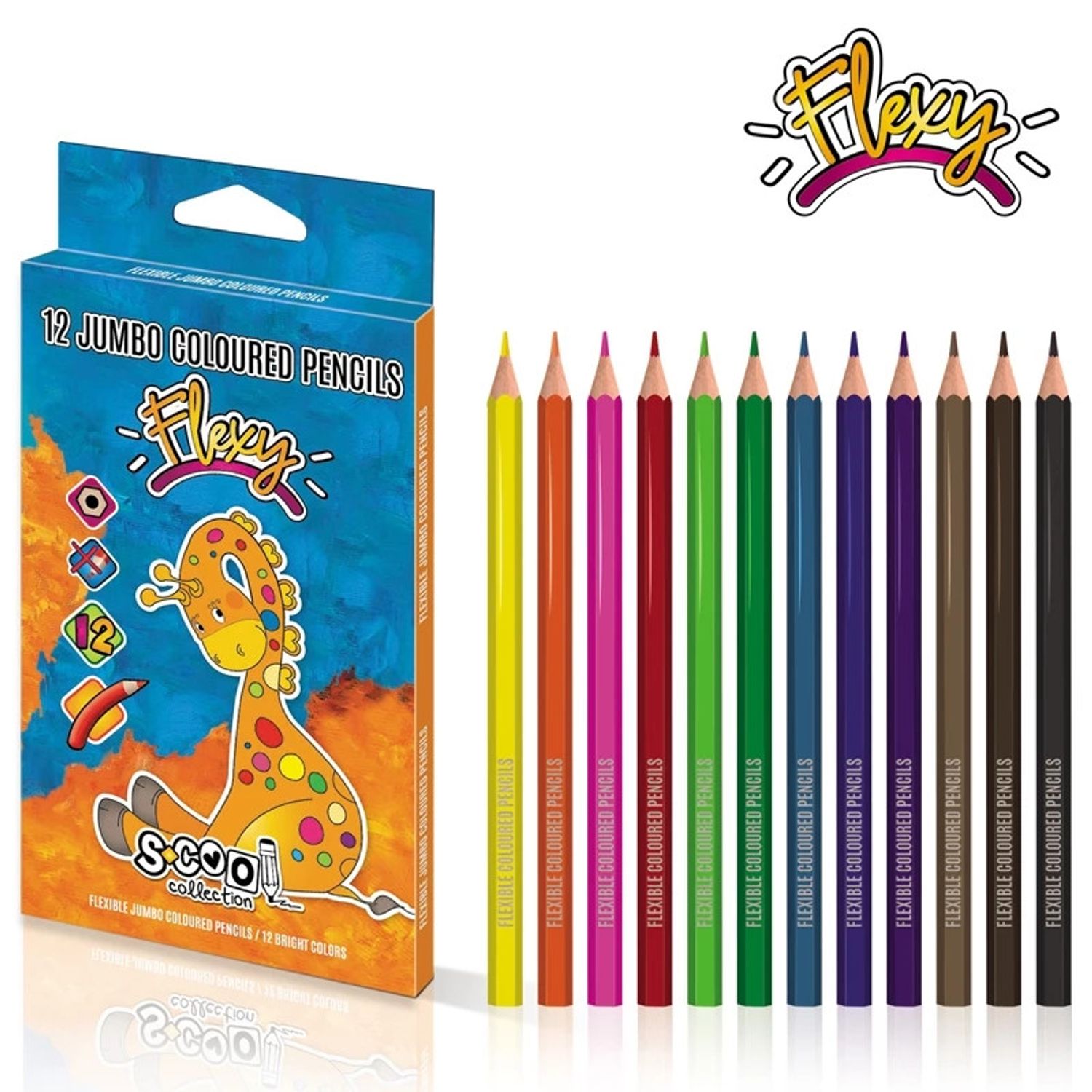 Creioane color, flexibile, jumbo,12 culori/set - S-COOL fotografia produsului View 3 L