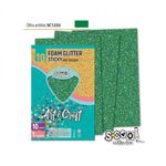 Hartie buretata, adeziva, glitter, verde, 10 buc/set, 20x30 cm - S-COOL fotografia produsului