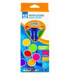 Acuarele, 12 culori, 30 mm , pensula, premium - S-COOL fotografia produsului