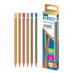 Creion grafit HB, neon/gold, 12 buc/cutie - S-COOL fotografia produsului