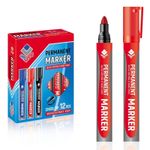 Marker permanent rosu, 2-4 mm, 12 buc/set - OFFISHOP fotografia produsului