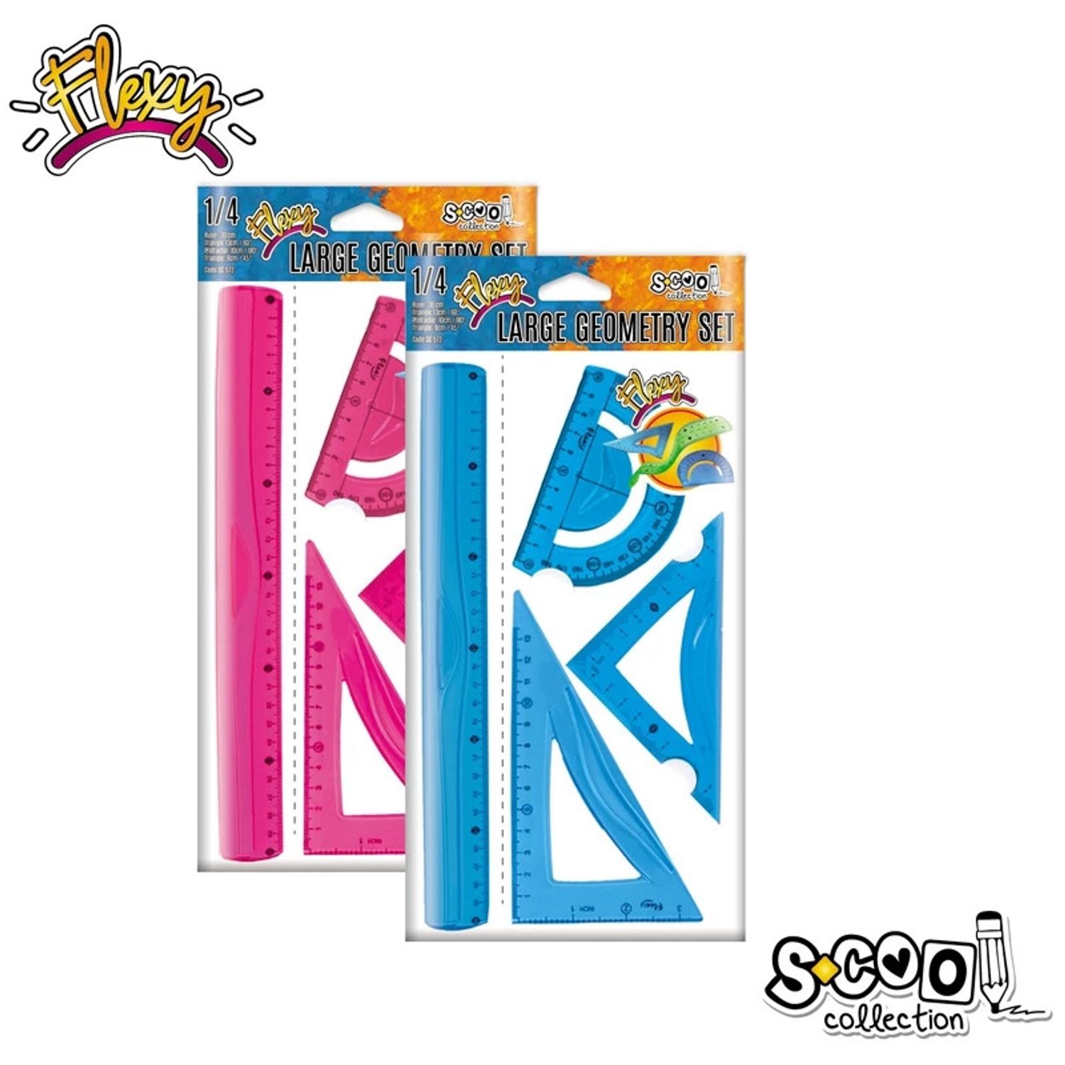 Trusa geometrie flexibila, 4 piese/set - S-COOL fotografia produsului View 2 L