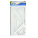 Trusa geometrie, 4 piese/set, liniar 30 cm - S-COOL fotografia produsului