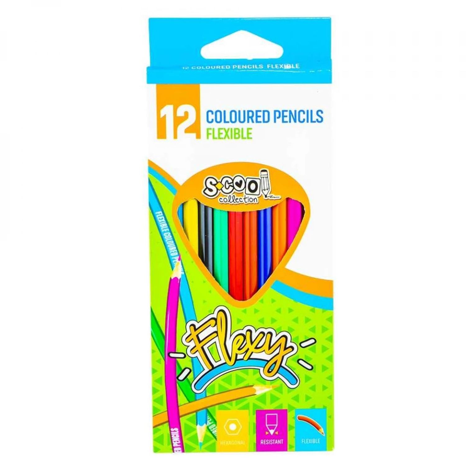 Creioane color, flexibile, 12 culori/set - S-COOL fotografia produsului