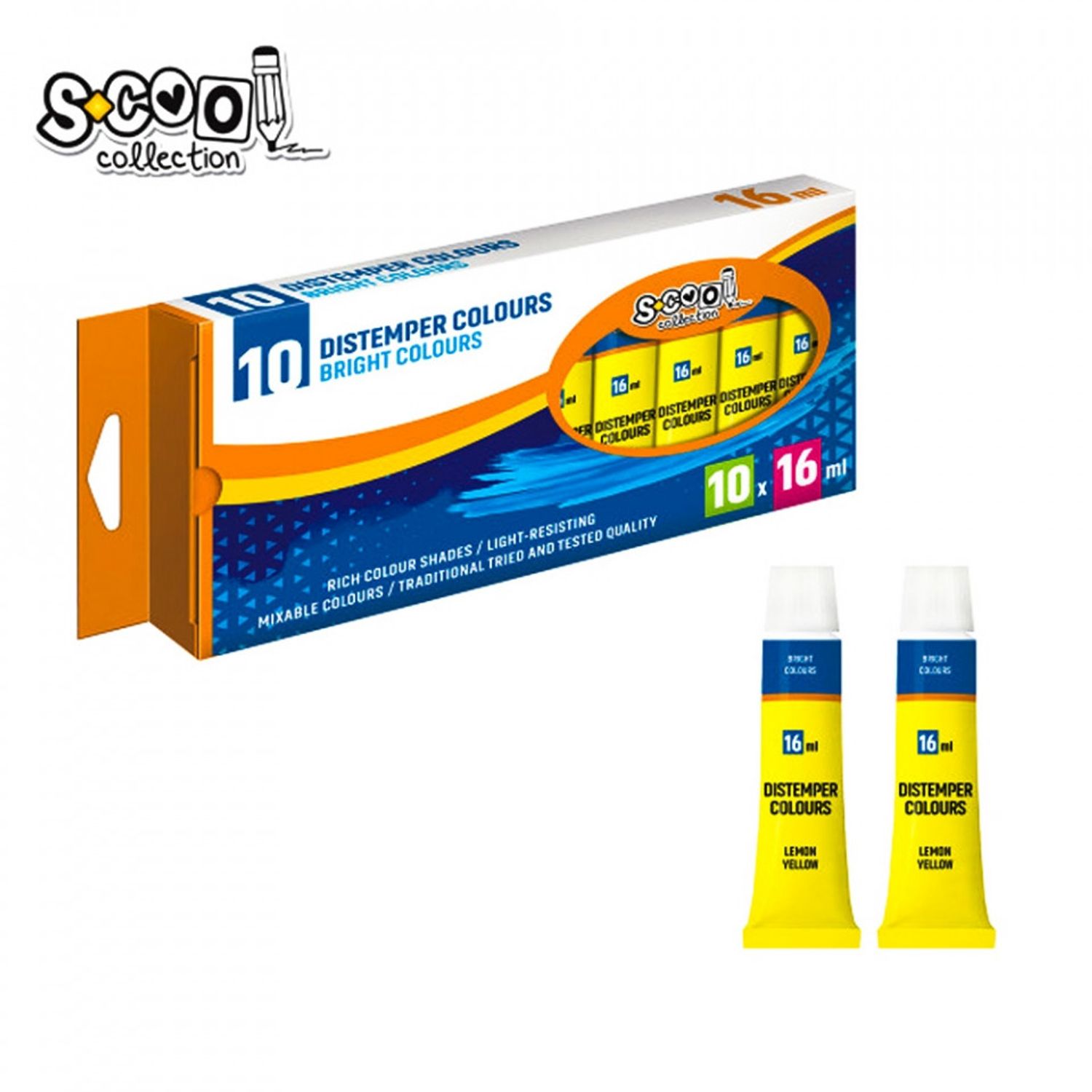 Tempera galben lamaie, 16 ml, 10 buc/set - S-COOL fotografia produsului