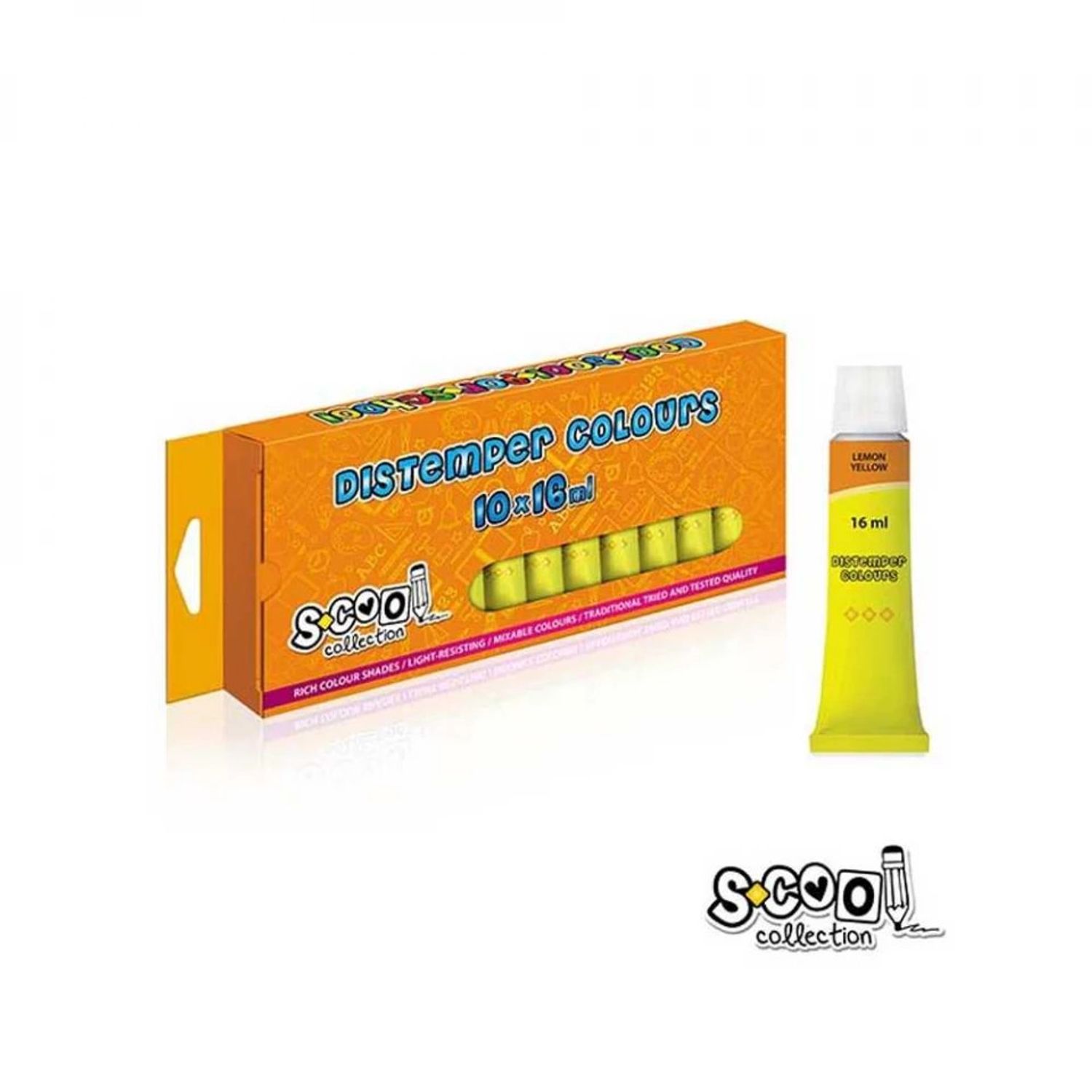 Tempera galben lamaie, 16 ml, 10 buc/set - S-COOL fotografia produsului View 2 L