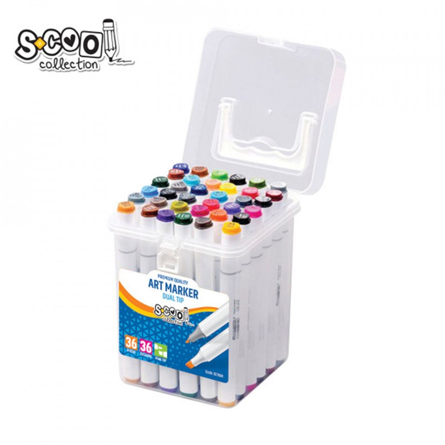 Markere cu 2 capete, 6mm-3mm, 36 cul/set - S-COOL fotografia produsului