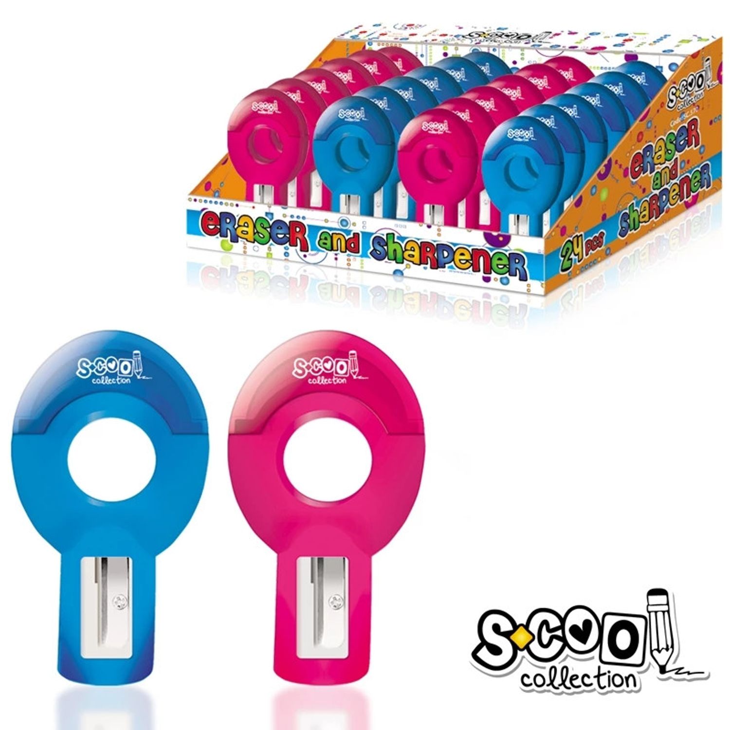 Ascutitoare cu radiera, Easy, 24 buc/display - S-COOL fotografia produsului
