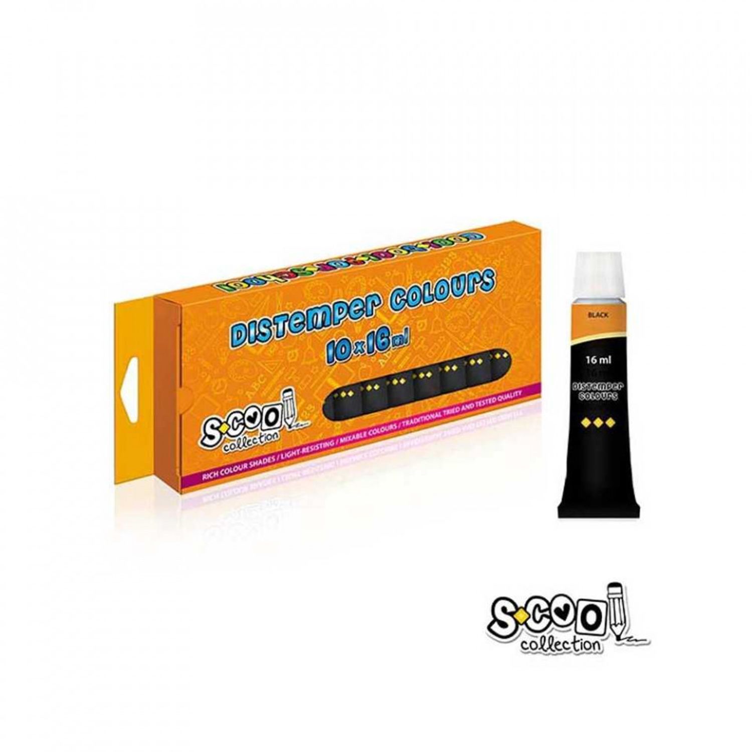 Tempera neagra, 16 ml, 10 buc/set - S-COOL fotografia produsului View 2 L