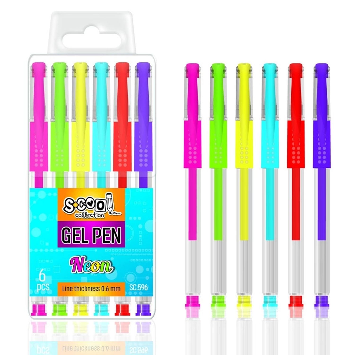 Pix cu gel, neon, 6 buc/cutie - S-COOL fotografia produsului View 2 L
