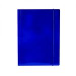 Mapa F4 cu elastic, din carton, 600 g/mp, albastra - OFFISHOP fotografia produsului View 2 S