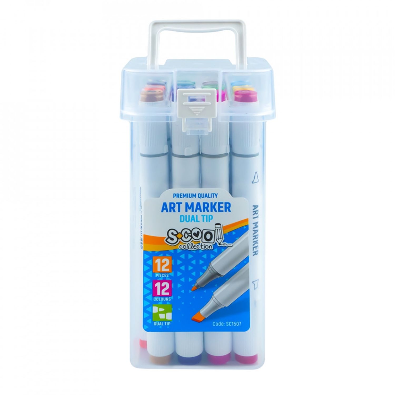 Markere cu 2 capete, 6mm-3mm, 12 cul/set - S-COOL fotografia produsului View 2 L