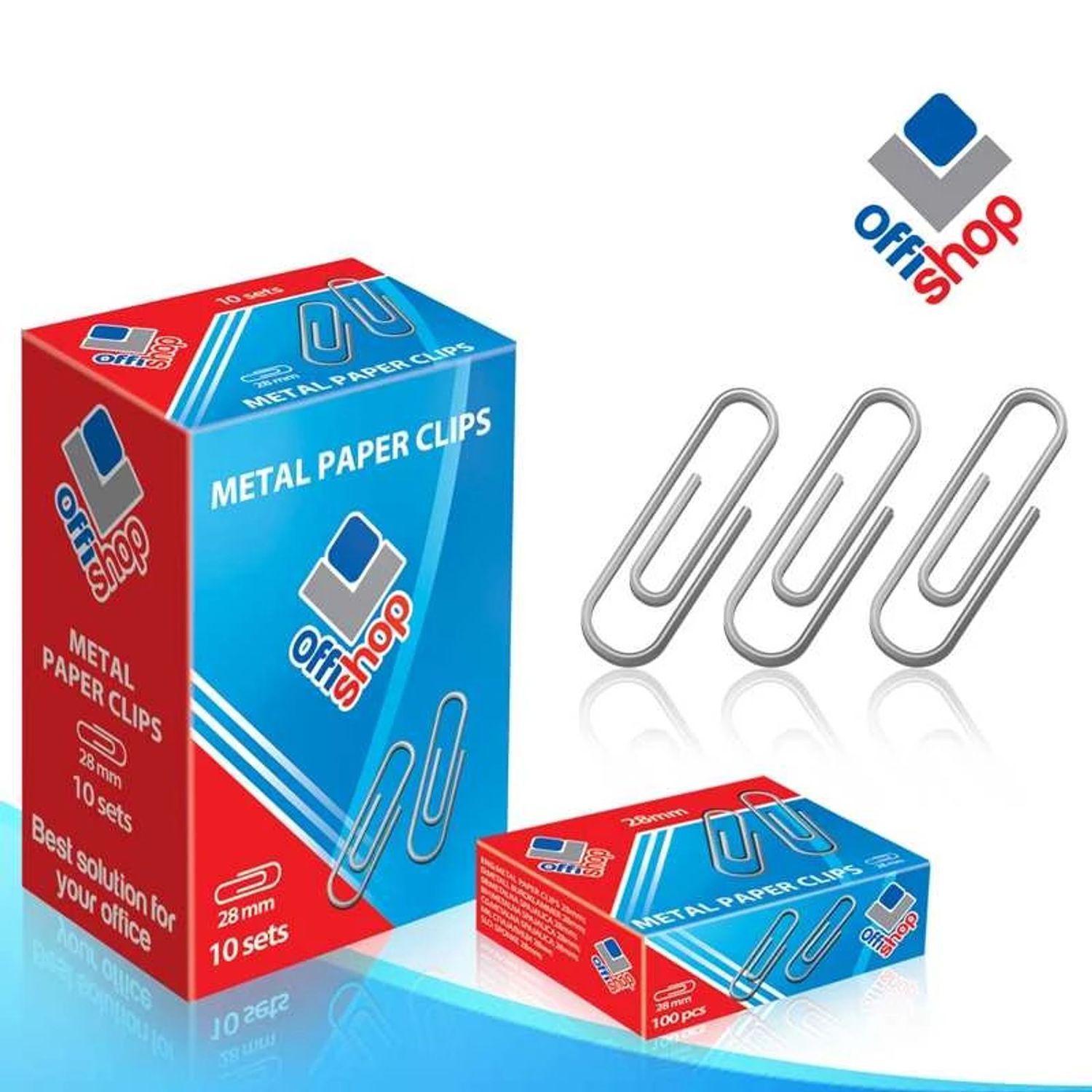 Agrafe birou metalice, 28mm, 100buc/cutie - OFFISHOP fotografia produsului