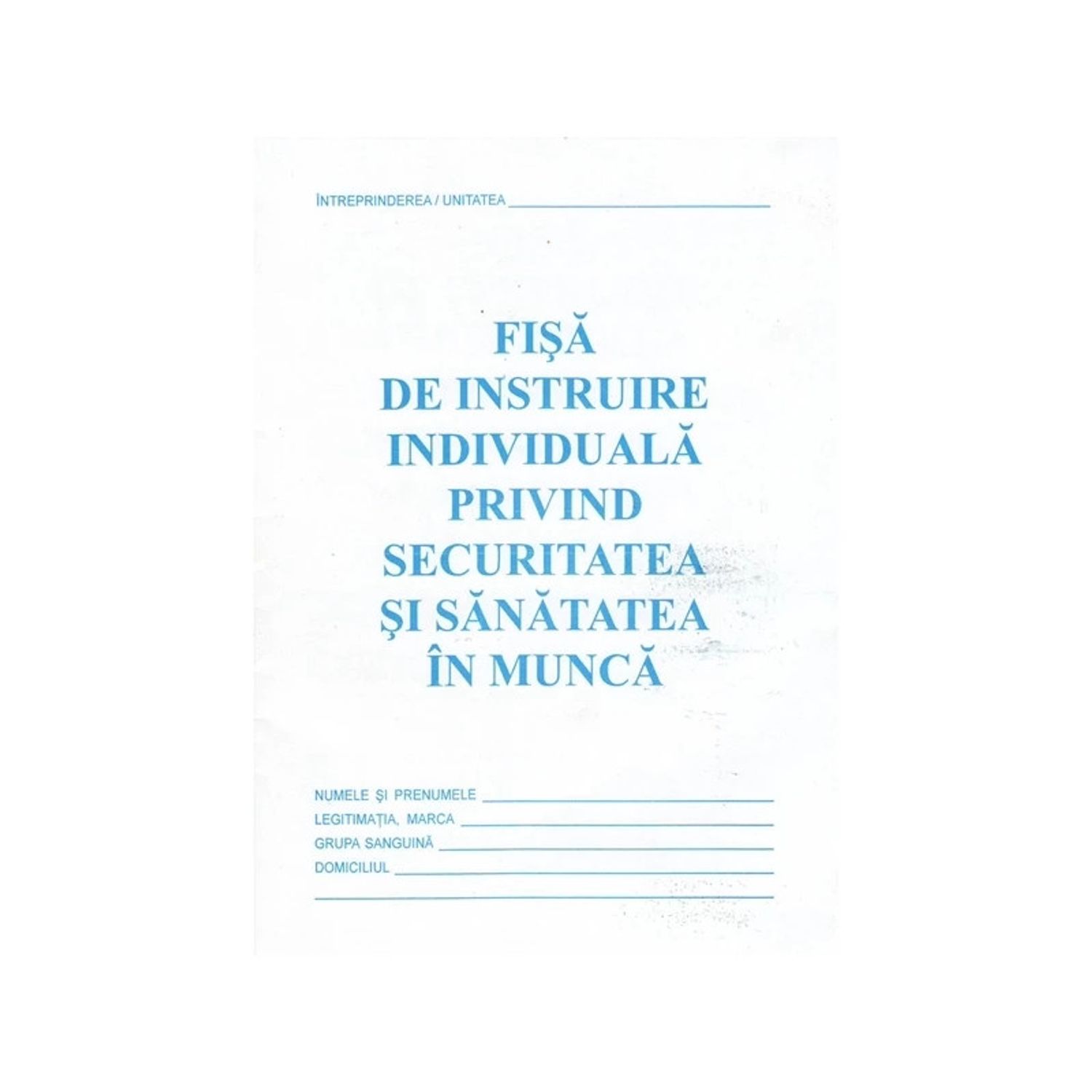 Fisa individuala protectia muncii A5 fotografia produsului