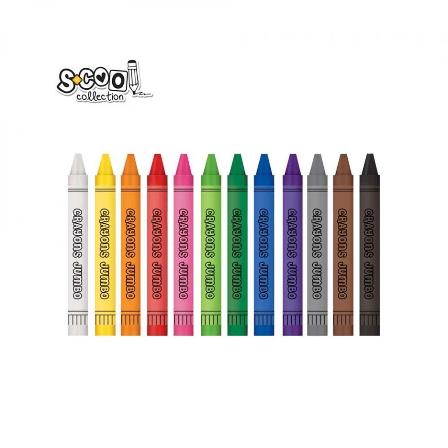 Creioane cerate, JUMBO, 12 culori/set - S-COOL fotografia produsului View 2 L