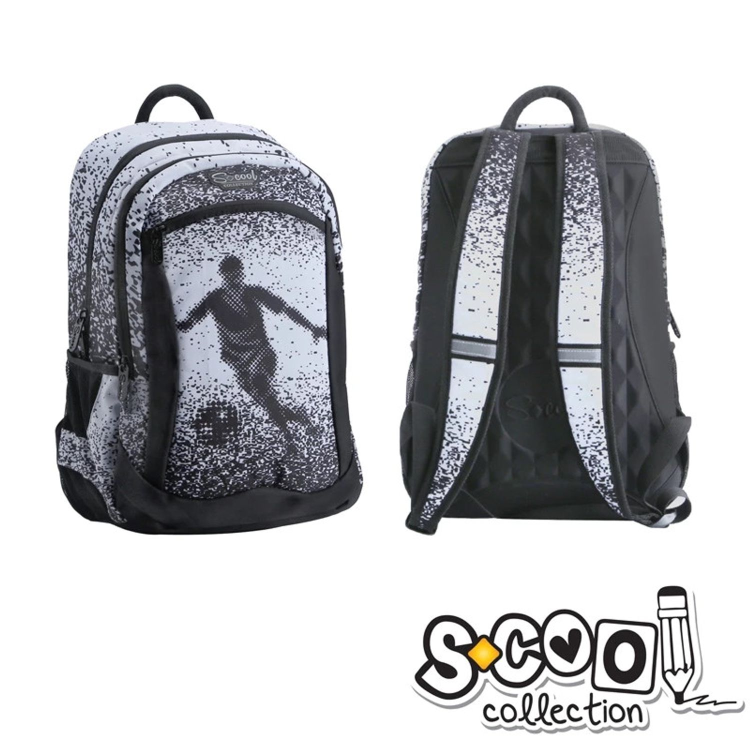 Ghiozdan compartiment laptop, FOOTBALL, 43x27x15cm - S-COOL fotografia produsului