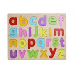 Puzzle lemn, incastru, litere minuscule fotografia produsului