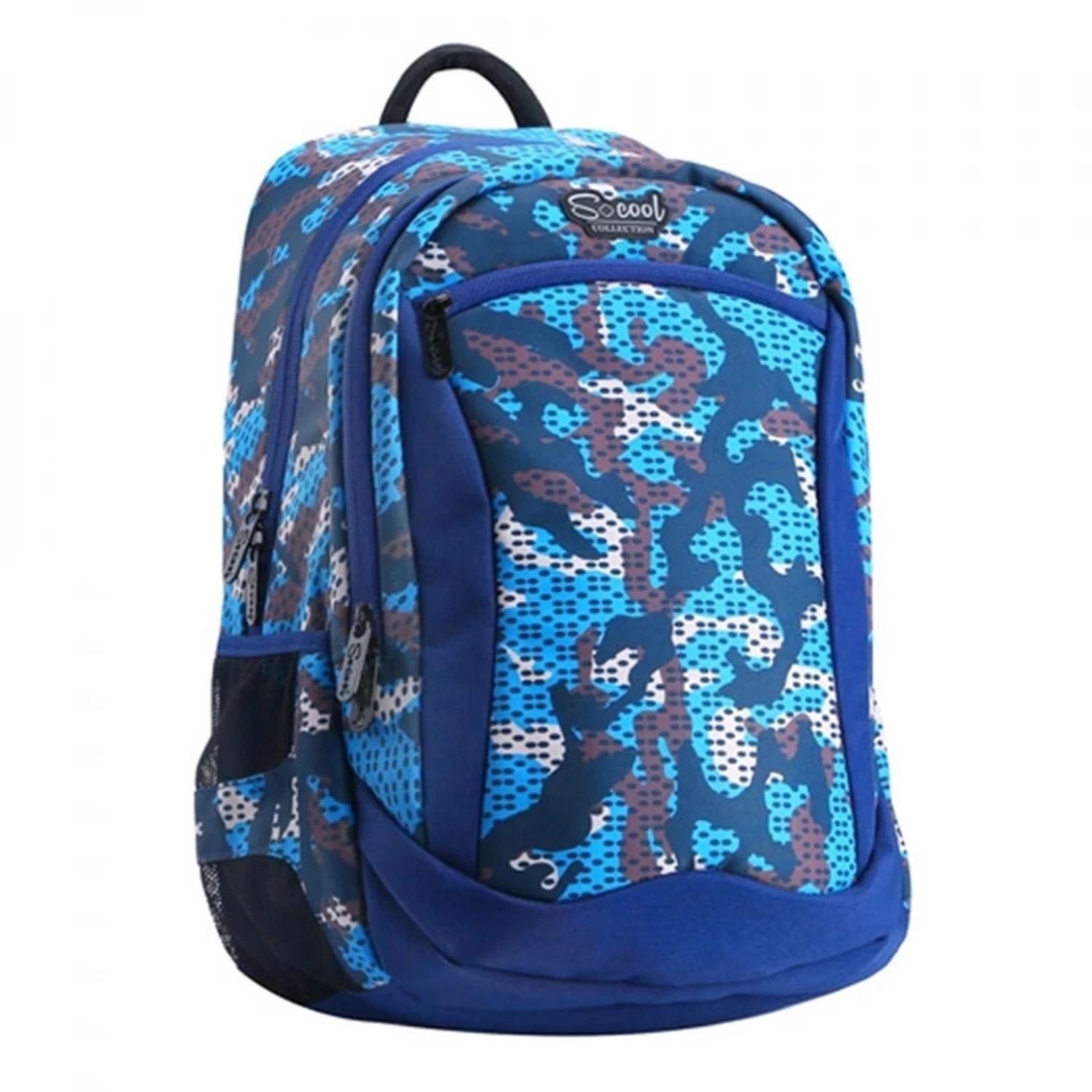 Ghiozdan compartiment laptop, BLUE MILITARY, 43x27x15cm - S-COOL fotografia produsului View 2 L