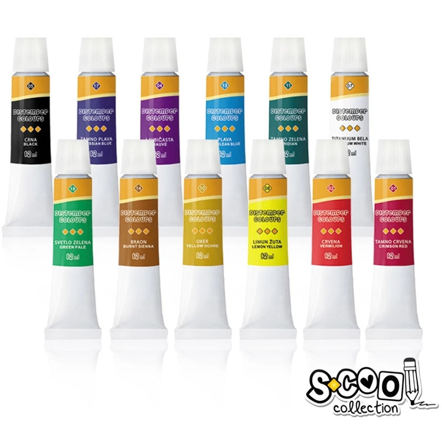 Tempera, 12 ml, 12 culori/set - S-COOL fotografia produsului View 3 L