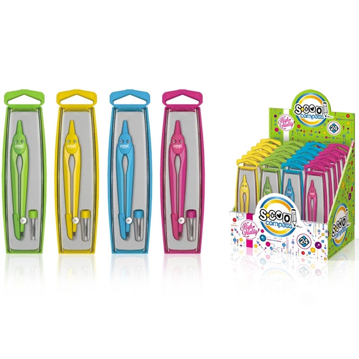 Compas neon + rezerva mina, 24 buc/display - S-COOL fotografia produsului View 2 L