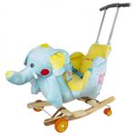 Balansoar pentru bebelusi, Elefant, lemn + plus, cu rotile fotografia produsului