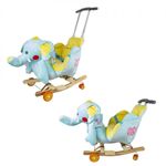 Balansoar pentru bebelusi, Elefant, lemn + plus, cu rotile fotografia produsului View 3 S