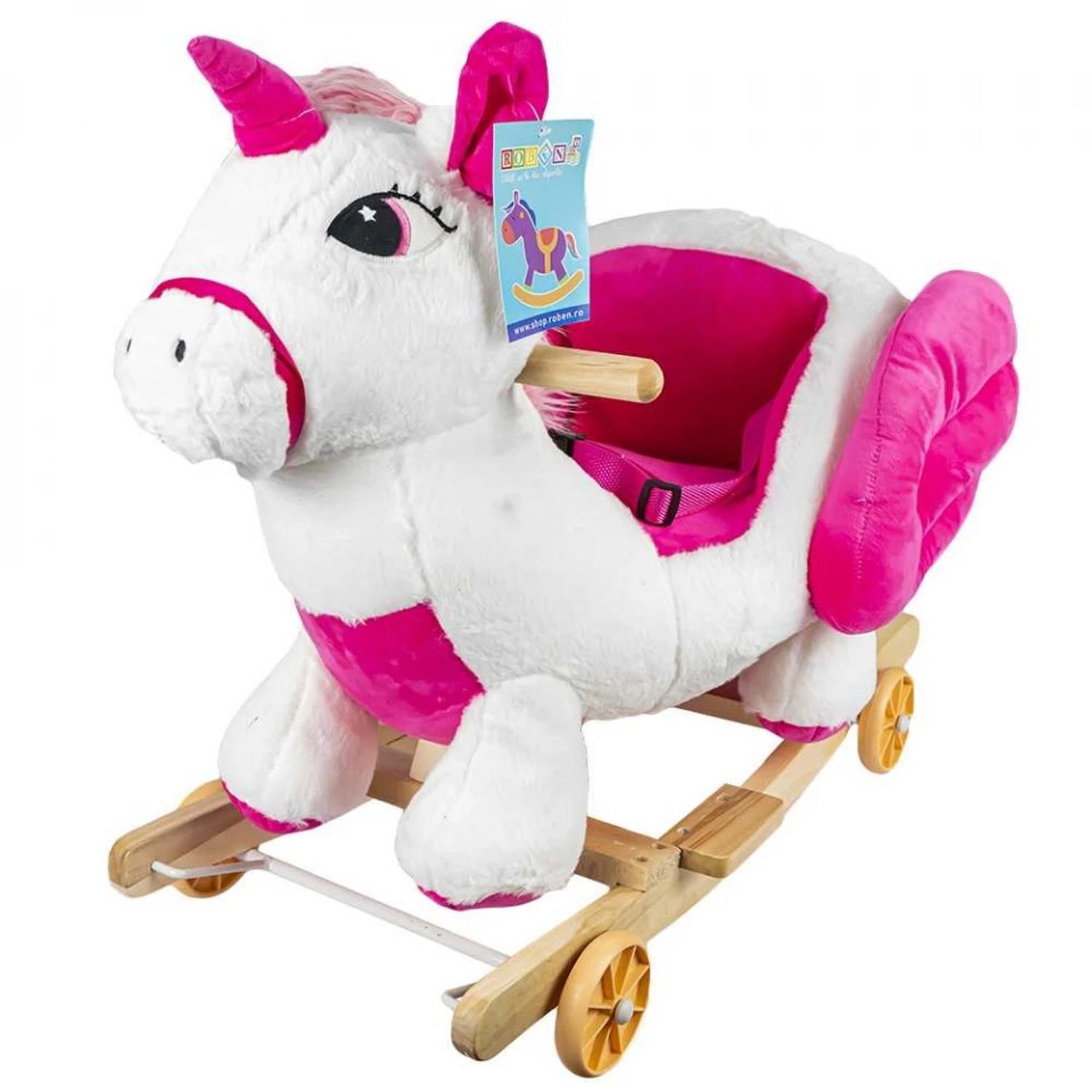 Balansoar pentru bebelusi, Unicorn, lemn + plus, cu rotile fotografia produsului