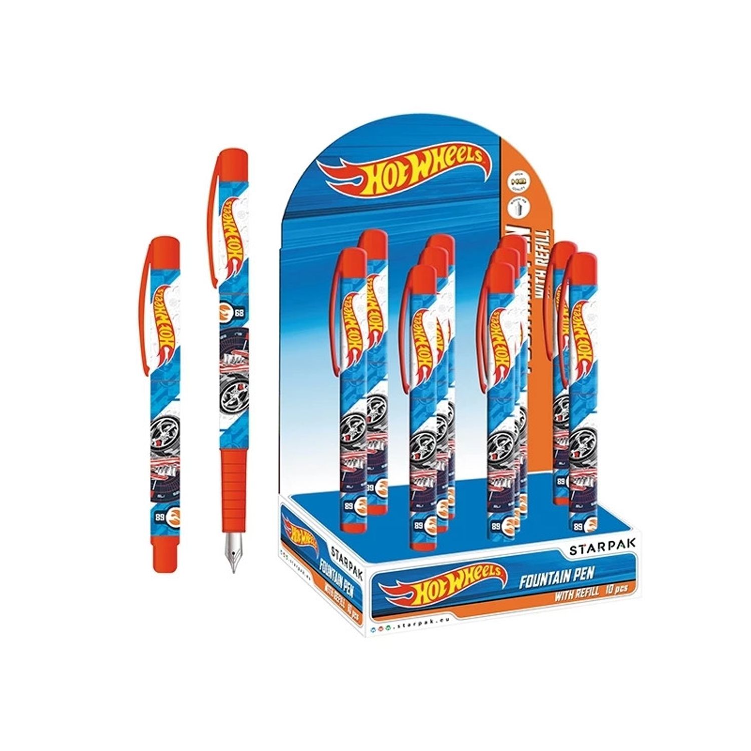 Stilou + 2 rezerve cerneala - Hot Wheels 10 buc|display - STARP fotografia produsului