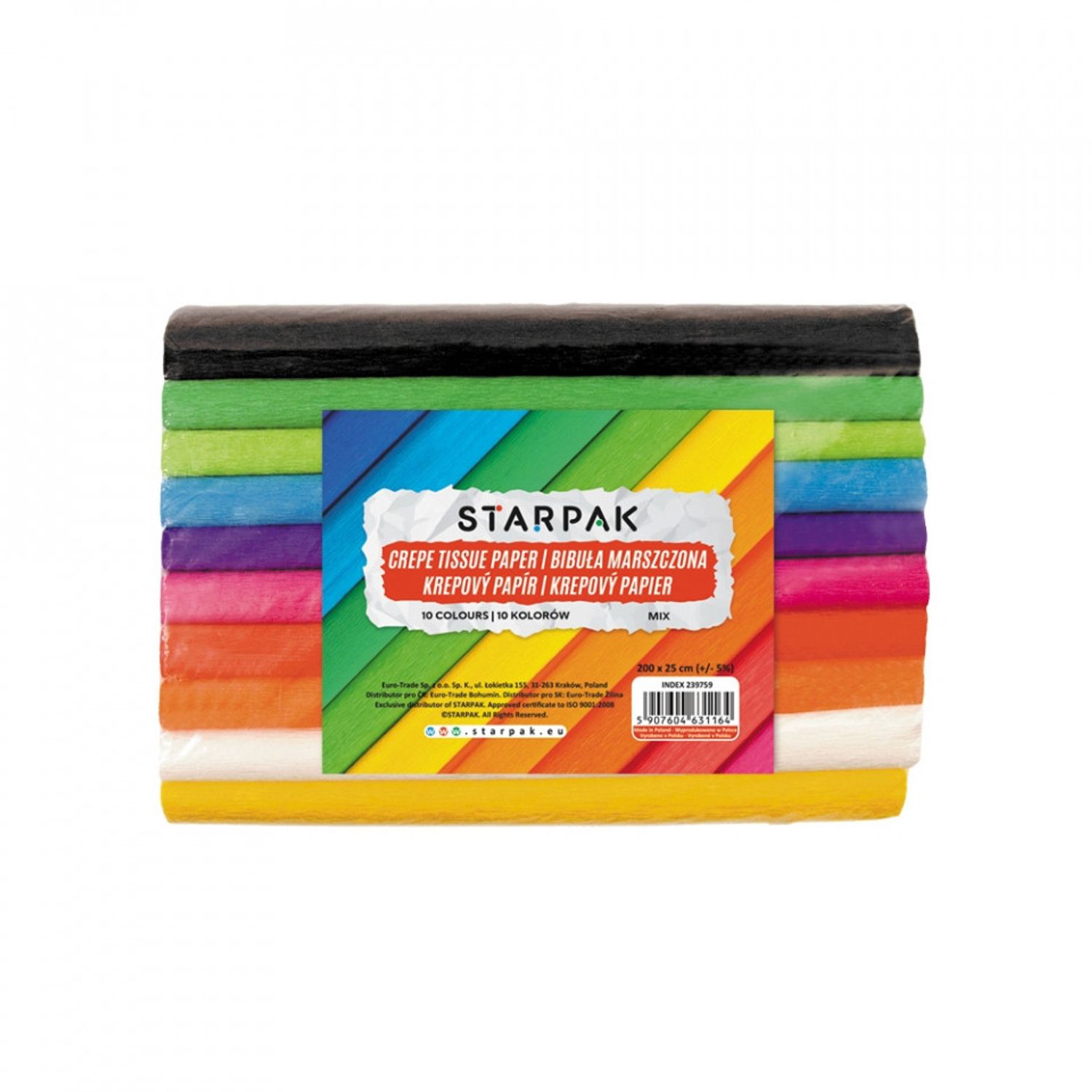 Hartie creponata Mini 10 culori/set, 25x200 cm - STARPAK fotografia produsului