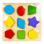 Puzzle din lemn, incastru, forme geometrice, BX-118 fotografia produsului