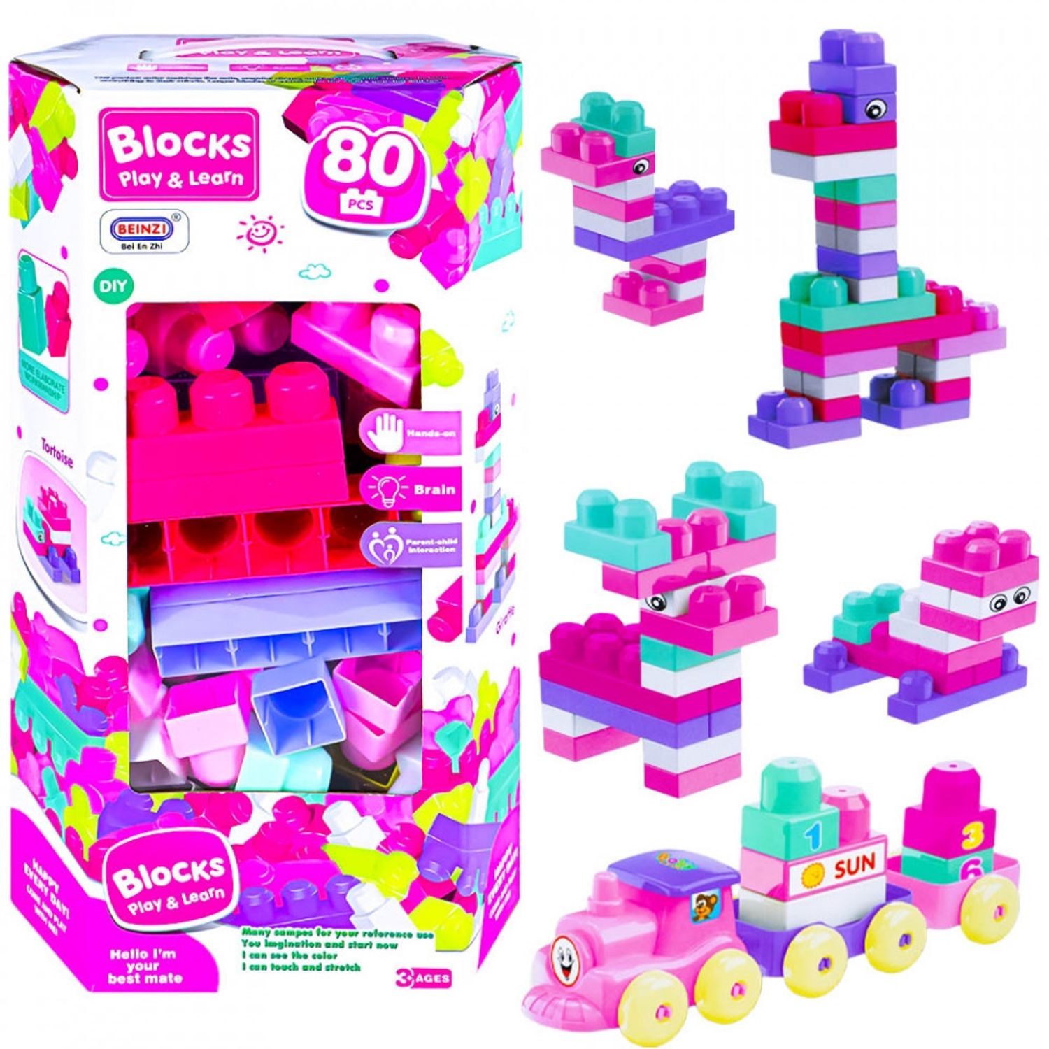Cuburi constructii JUMBO, 80 piese/cutie fotografia produsului