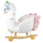 Balansoar pentru bebelusi, Lebada, lemn + plus, cu rotile, 66cm fotografia produsului View 2 S
