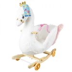 Balansoar pentru bebelusi, Lebada, lemn + plus, cu rotile, 66cm fotografia produsului