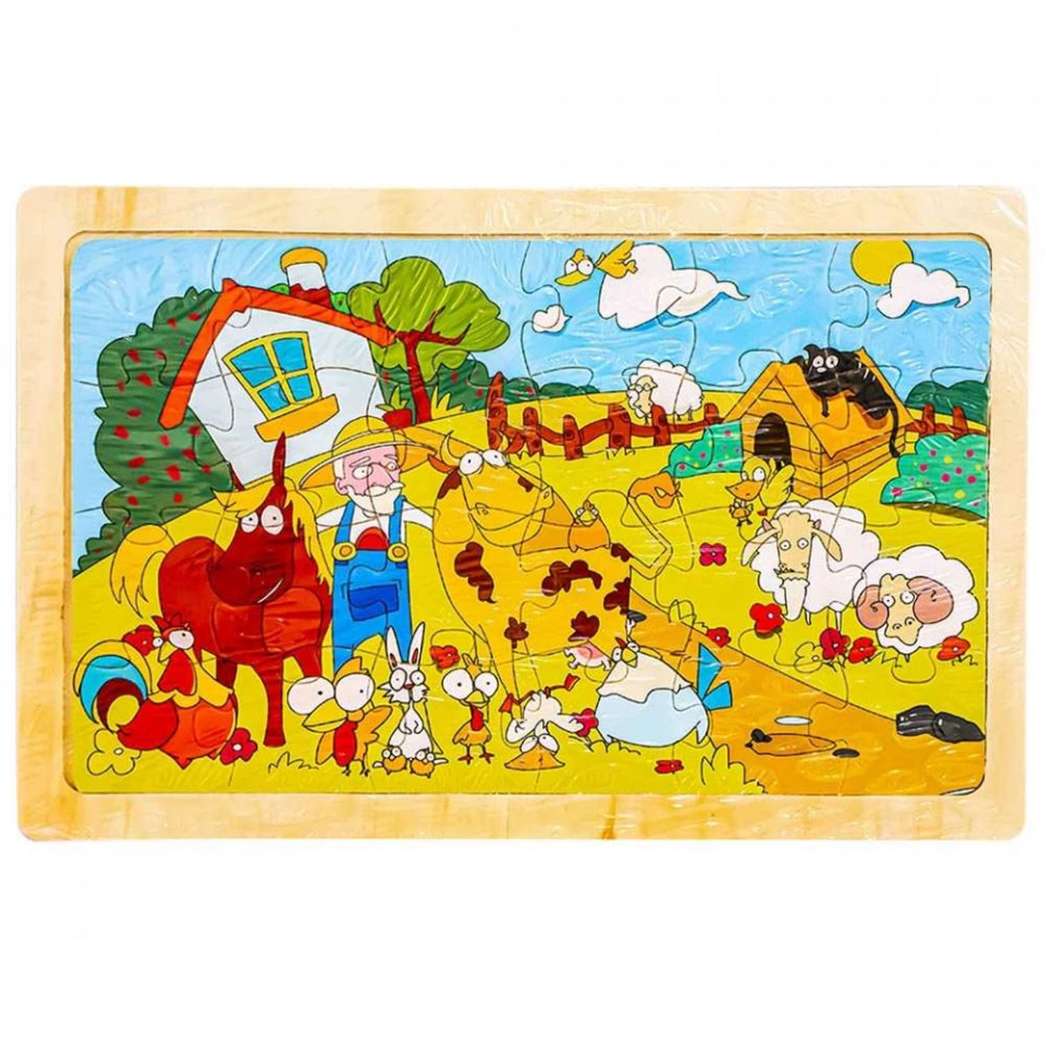 Puzzle lemn, 24 piese, Ferma animalelor 2 fotografia produsului