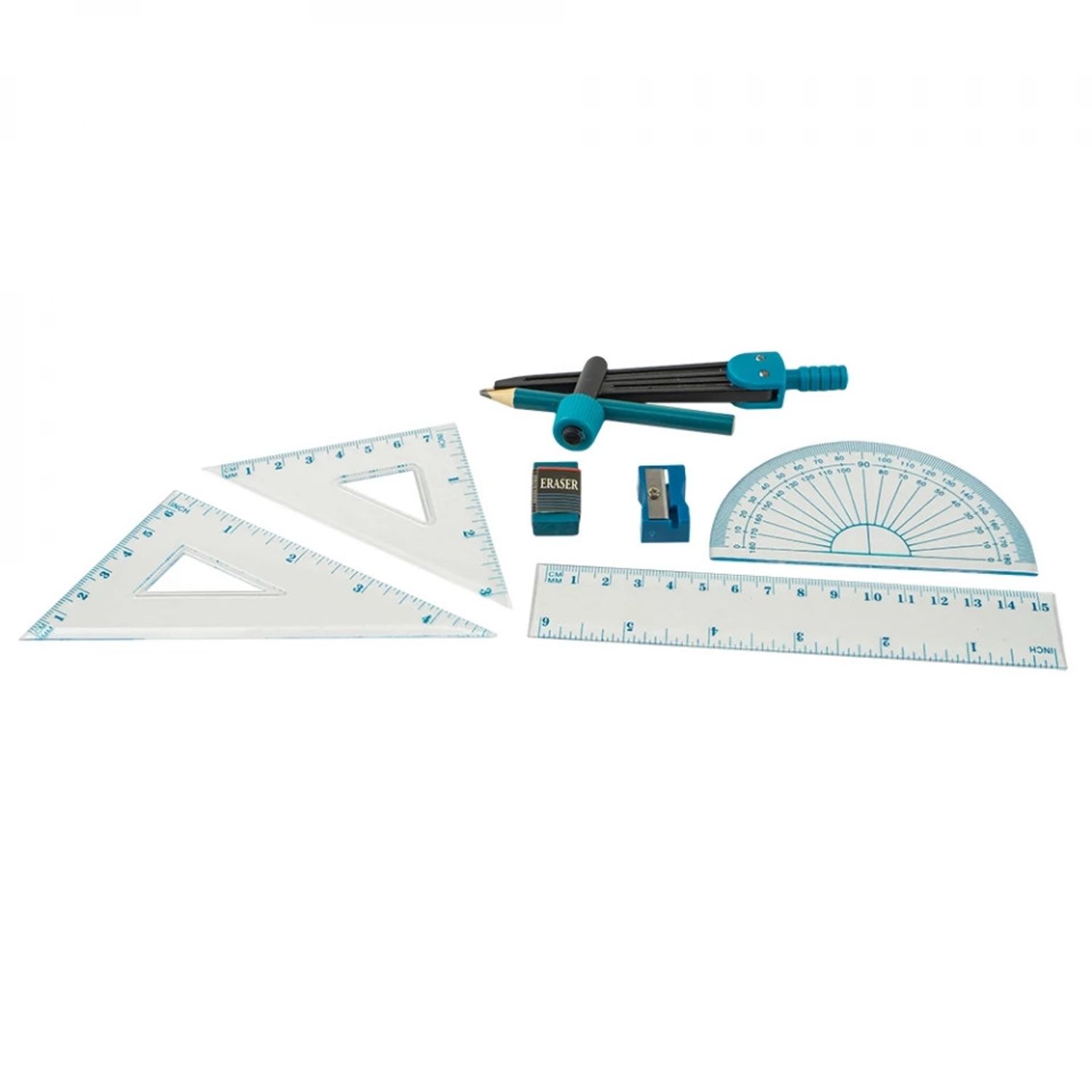 Trusa geometrie plastic, 9 piese fotografia produsului View 3 L