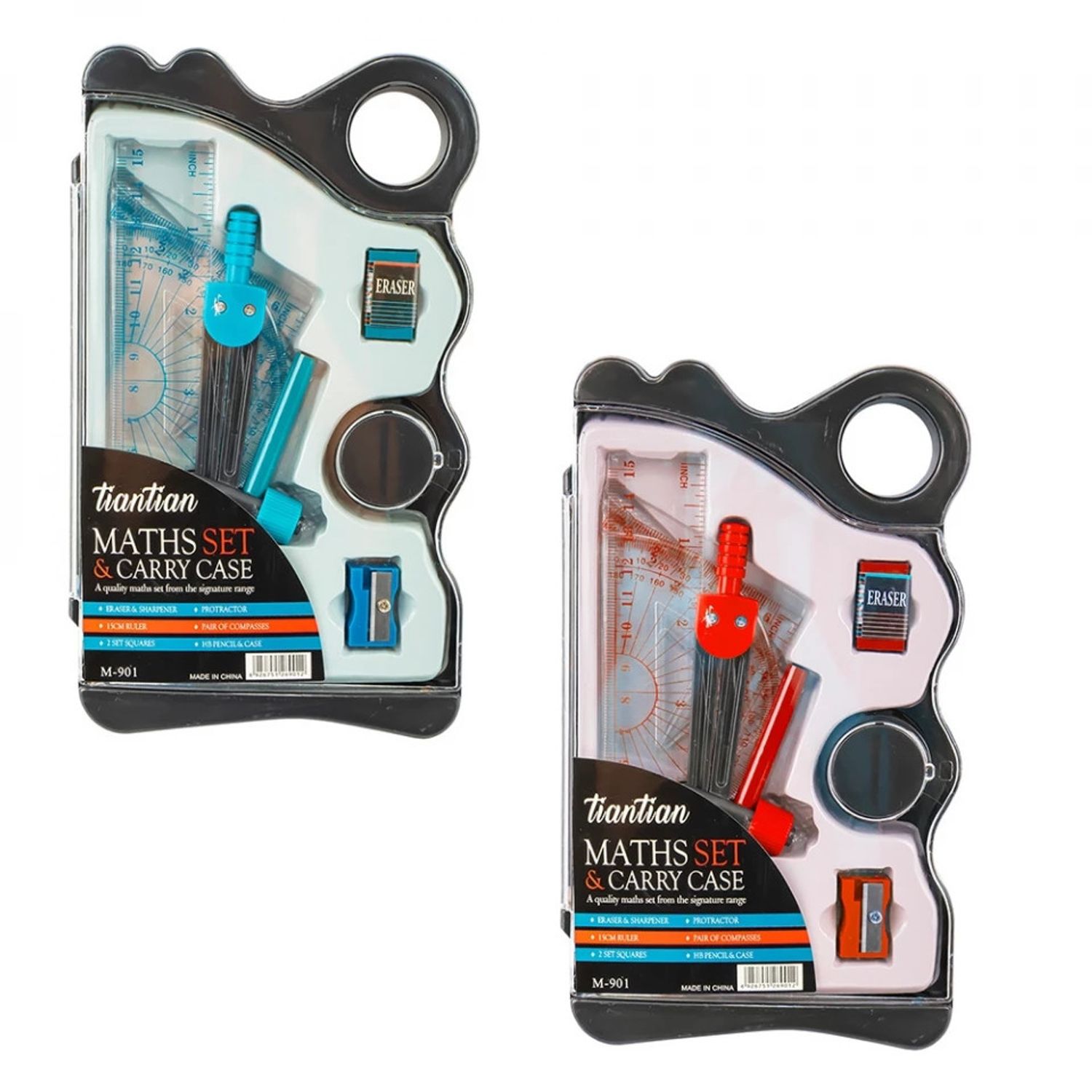 Trusa geometrie plastic, 9 piese fotografia produsului