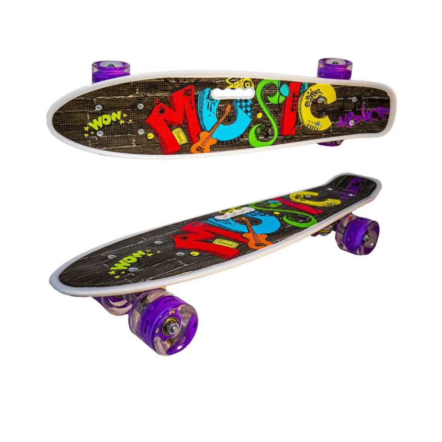 Placa skateboard cu roti silicon, led, M350-1YST fotografia produsului View 4 L
