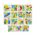 Puzzle lemn incastru, animale/insecte/vehicule fotografia produsului